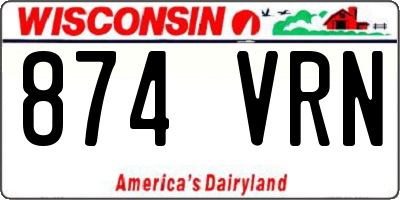 WI license plate 874VRN