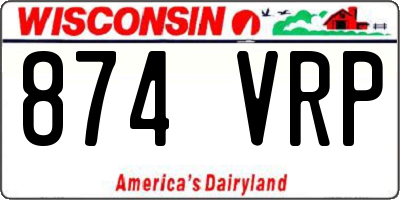 WI license plate 874VRP