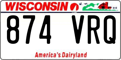 WI license plate 874VRQ