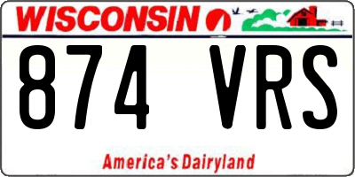 WI license plate 874VRS