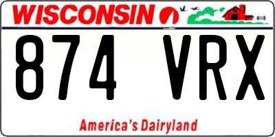 WI license plate 874VRX