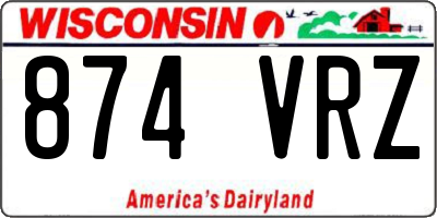 WI license plate 874VRZ