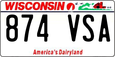 WI license plate 874VSA