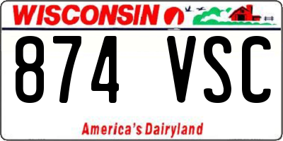 WI license plate 874VSC