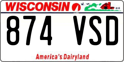 WI license plate 874VSD