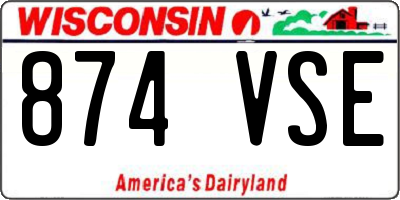 WI license plate 874VSE