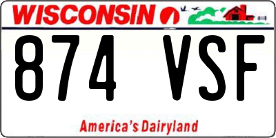 WI license plate 874VSF