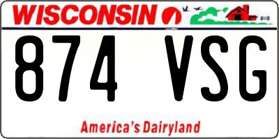 WI license plate 874VSG