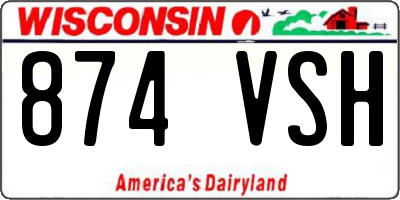 WI license plate 874VSH