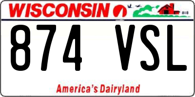 WI license plate 874VSL