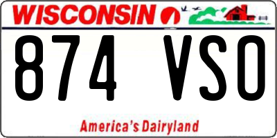 WI license plate 874VSO