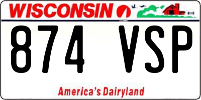 WI license plate 874VSP