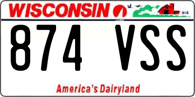 WI license plate 874VSS