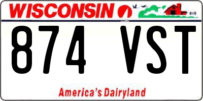 WI license plate 874VST