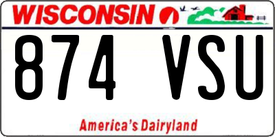 WI license plate 874VSU