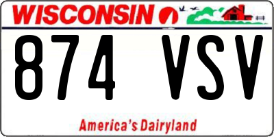 WI license plate 874VSV