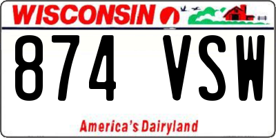 WI license plate 874VSW