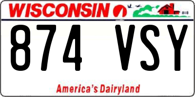 WI license plate 874VSY
