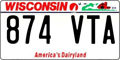 WI license plate 874VTA