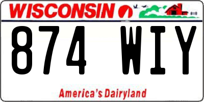 WI license plate 874WIY