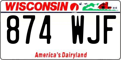 WI license plate 874WJF