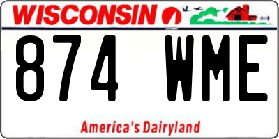 WI license plate 874WME