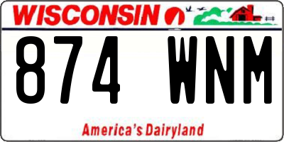 WI license plate 874WNM