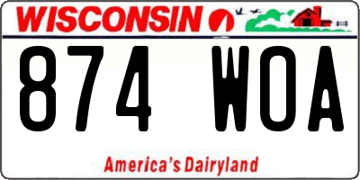 WI license plate 874WOA