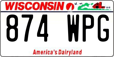 WI license plate 874WPG