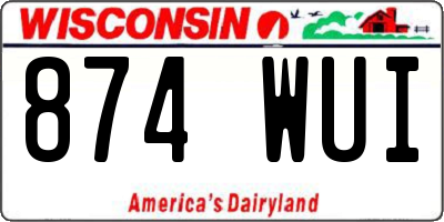 WI license plate 874WUI