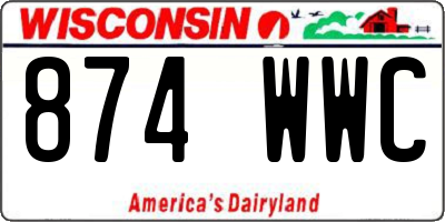 WI license plate 874WWC