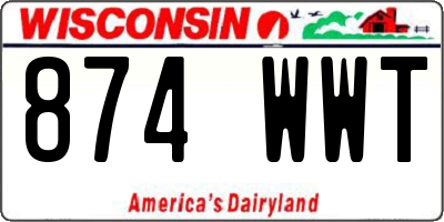 WI license plate 874WWT