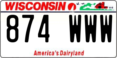 WI license plate 874WWW