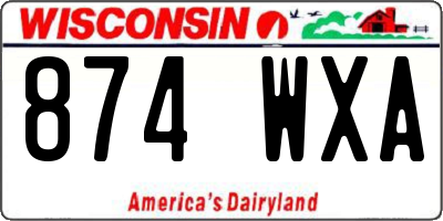 WI license plate 874WXA