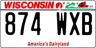 WI license plate 874WXB