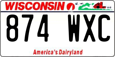 WI license plate 874WXC