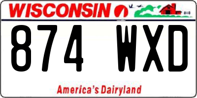 WI license plate 874WXD