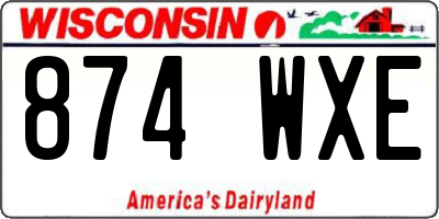 WI license plate 874WXE
