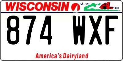 WI license plate 874WXF