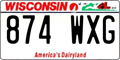 WI license plate 874WXG