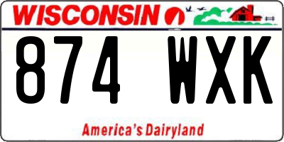 WI license plate 874WXK