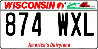 WI license plate 874WXL