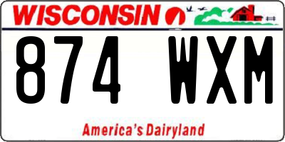 WI license plate 874WXM