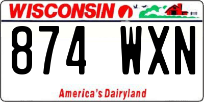 WI license plate 874WXN