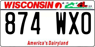 WI license plate 874WXO