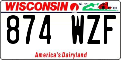 WI license plate 874WZF