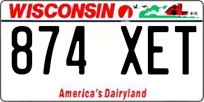 WI license plate 874XET