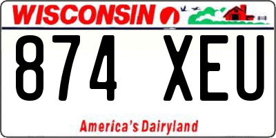 WI license plate 874XEU
