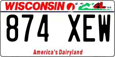 WI license plate 874XEW