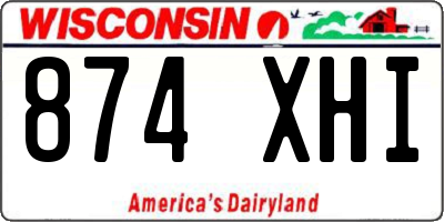 WI license plate 874XHI